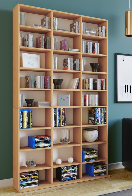 Produktbild: Holz CD DVD Standregal B&uuml;cherregal Regal Megosa XL