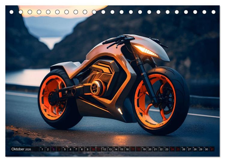 Produktbild: Dream Bikes - Motorr&auml;der aus der Zukunft (Tischkalender 2026 DIN A5 quer), CALVENDO Monatskalender