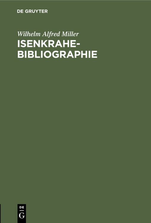 Produktbild: Isenkrahe-Bibliographie