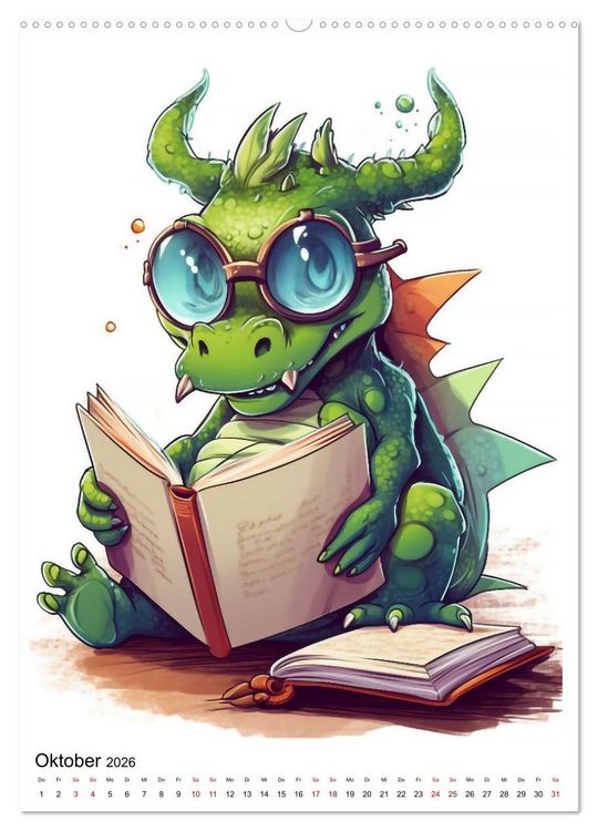Produktbild: Drachen Kinder (Wandkalender 2026 DIN A2 hoch), CALVENDO Monatskalender
