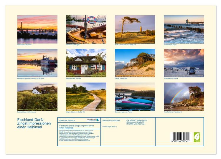 Produktbild: Fischland-Dar&szlig;-Zingst Impressionen einer Halbinsel (Wandkalender 2026 DIN A3 quer), CALVENDO Monatskalender