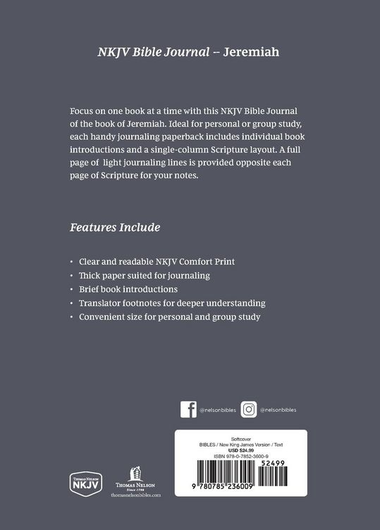 Produktbild: NKJV Bible Journal - Jeremiah