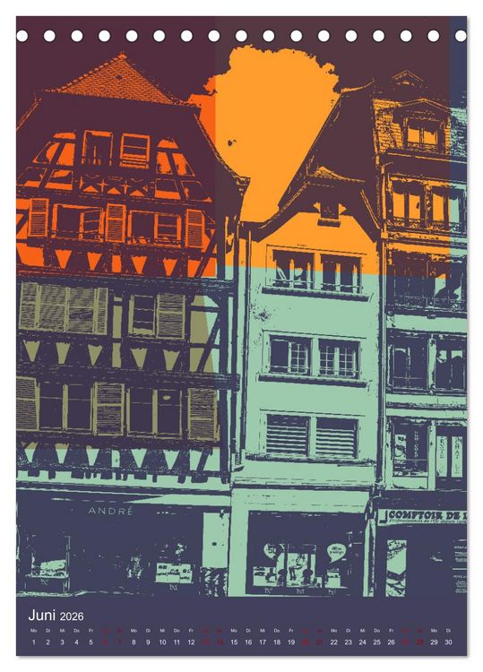 Produktbild: Stra&szlig;burg reloaded - Pop-Art trifft Tradition (Tischkalender 2026 DIN A5 hoch), CALVENDO Monatskalender