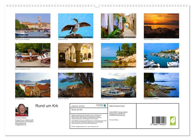 Produktbild: Rund um Krk (hochwertiger Premium Wandkalender 2026 DIN A2 quer), Kunstdruck in Hochglanz