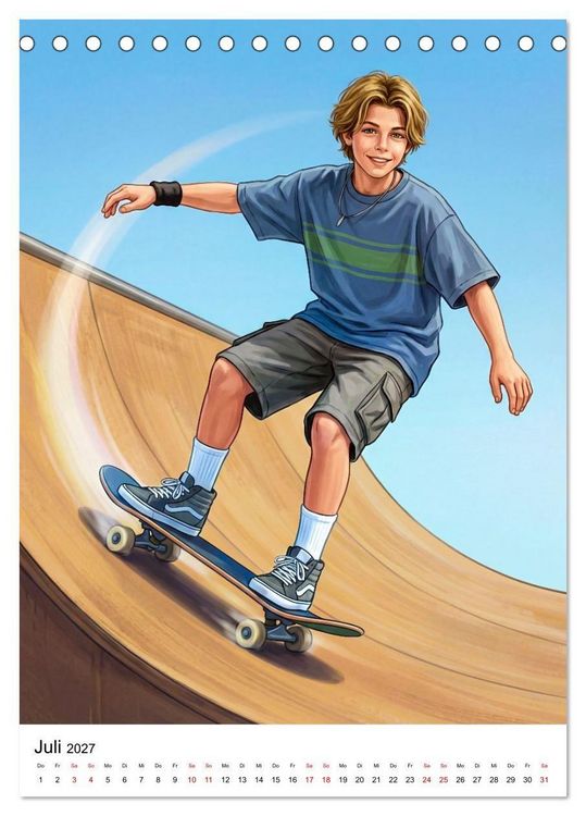 Produktbild: Level Up - Skate Vibes (Tischkalender 2027 DIN A5 hoch), CALVENDO Monatskalender