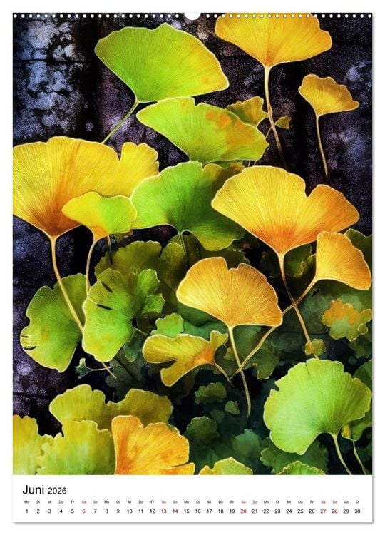 Produktbild: Ginkgo Biloba Sch&ouml;nheit (Wandkalender 2026 DIN A2 hoch), CALVENDO Monatskalender