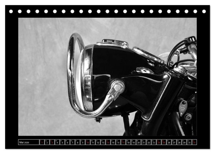 Produktbild: BMW R69S in schwarzweiss (Tischkalender 2026 DIN A5 quer), CALVENDO Monatskalender