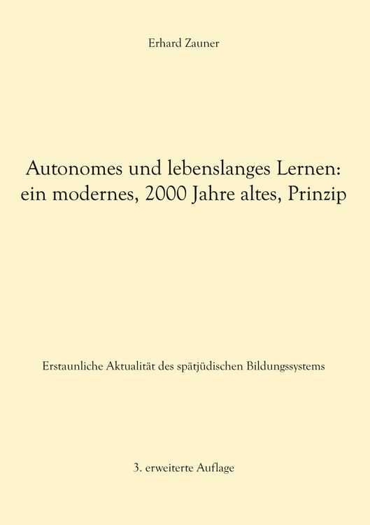 Produktbild: Autonomes und lebenslanges Lernen: ein modernes, 2000 Jahre altes, Prinzip