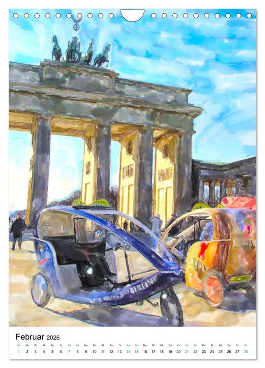 Produktbild: Berlin - Einmal Aquarelle mit Currywurst! (Wandkalender 2026 DIN A4 hoch), CALVENDO Monatskalender
