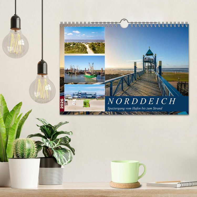 Produktbild: Norddeich Spaziergang vom Hafen bis zum Strand (Wandkalender 2026 DIN A4 quer), CALVENDO Monatskalender