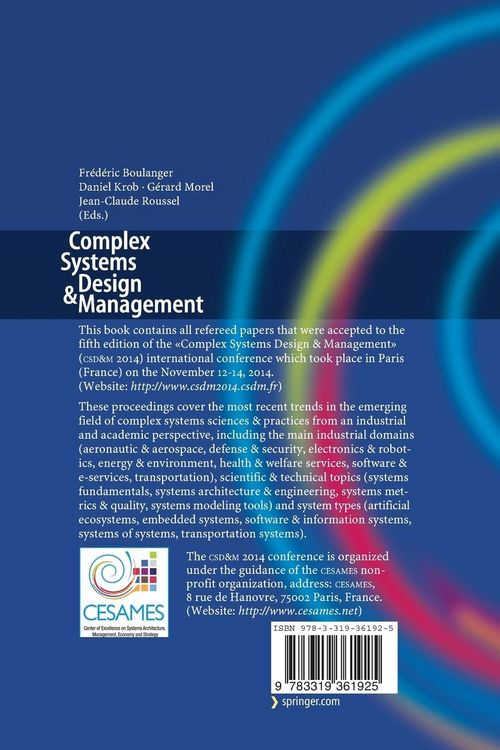 Produktbild: Complex Systems Design & Management