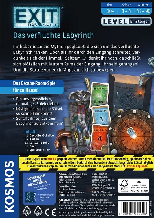 Produktbild: KOSMOS - EXIT® - Das Spiel - Das verfluchte Labyrinth