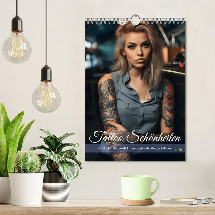 Produktbild: Tattoo Sch&ouml;nheiten - zw&ouml;lf Monate, zw&ouml;lf Frauen und jede Menge Tattoos (Wandkalender 2026 DIN A4 hoch), CALVENDO Monatskalender