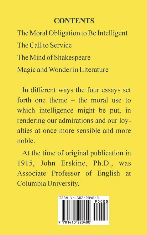 Produktbild: Moral Obligation To Be Intelligent, and Other Essays, The