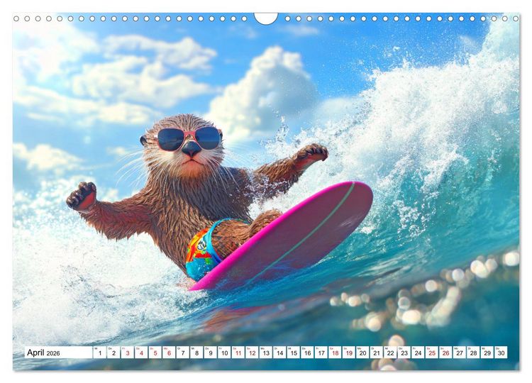 Produktbild: Otterwegs - 12 Monate tierischer Urlaubsspa&szlig; (Wandkalender 2026 DIN A3 quer), CALVENDO Monatskalender