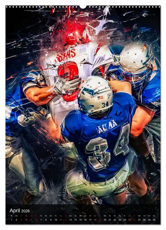Produktbild: American Football - einfach faszinierend (hochwertiger Premium Wandkalender 2026 DIN A2 hoch), Kunstdruck in Hochglanz
