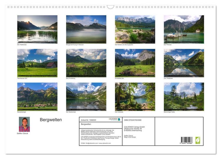 Produktbild: Bergwelten (Wandkalender 2026 DIN A2 quer), CALVENDO Monatskalender