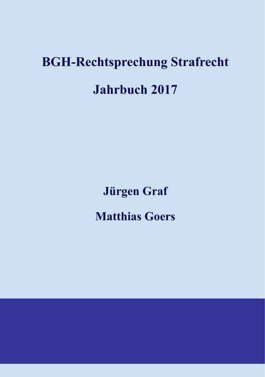 Produktbild: BGH-Rechtsprechung Strafrecht - Jahrbuch 2017