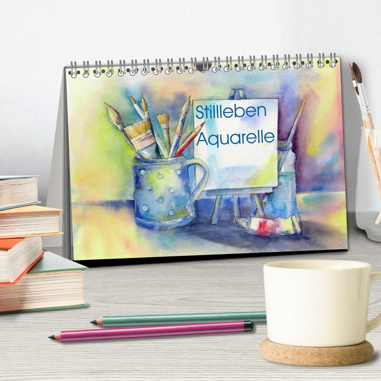 Produktbild: Stillleben Aquarelle (Tischkalender 2026 DIN A5 quer), CALVENDO Monatskalender