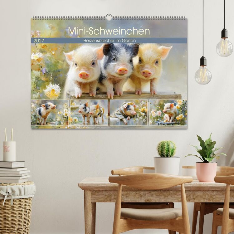 Produktbild: Mini-Schweinchen. Herzensbrecher im Garten (Wandkalender 2027 DIN A2 quer), CALVENDO Monatskalender