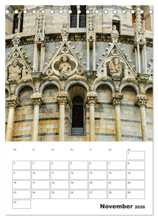 Produktbild: Pisa - Reiseplaner (Tischkalender 2026 DIN A5 hoch), CALVENDO Monatskalender