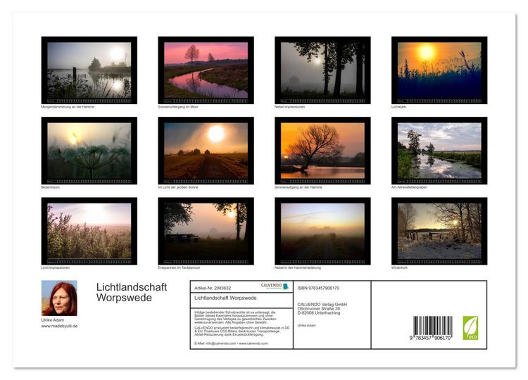 Produktbild: Lichtlandschaft Worpswede (Wandkalender 2026 DIN A3 quer), CALVENDO Monatskalender