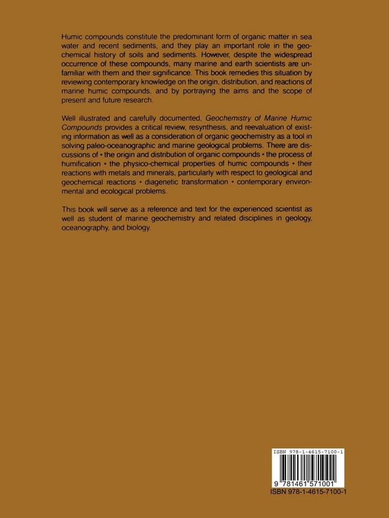 Produktbild: Geochemistry of Marine Humic Compounds