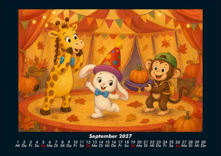Produktbild: Nala, Bouncy & Milo in der Zirkuswelt 2027 Fotokalender DIN A4