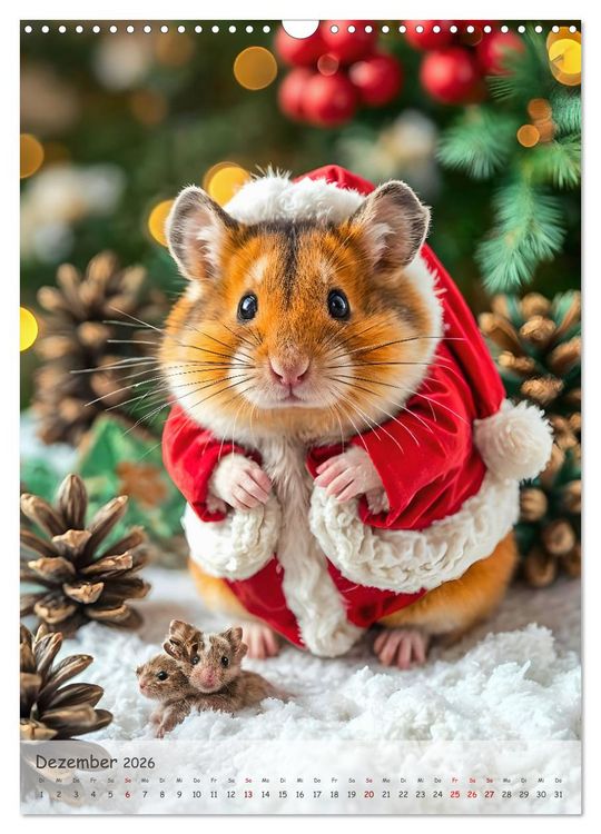 Produktbild: Hamster im Feiertagsfieber - Ein Jahr voller Flausch und Freude (Wandkalender 2026 DIN A3 hoch), CALVENDO Monatskalender
