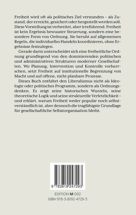 Produktbild: Freiheit als Ordnung