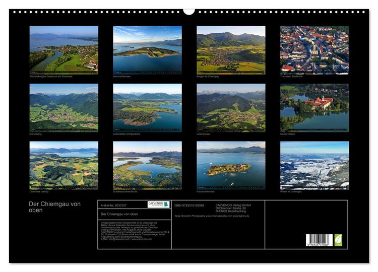 Produktbild: Der Chiemgau von oben (Wandkalender 2026 DIN A2 quer), CALVENDO Monatskalender