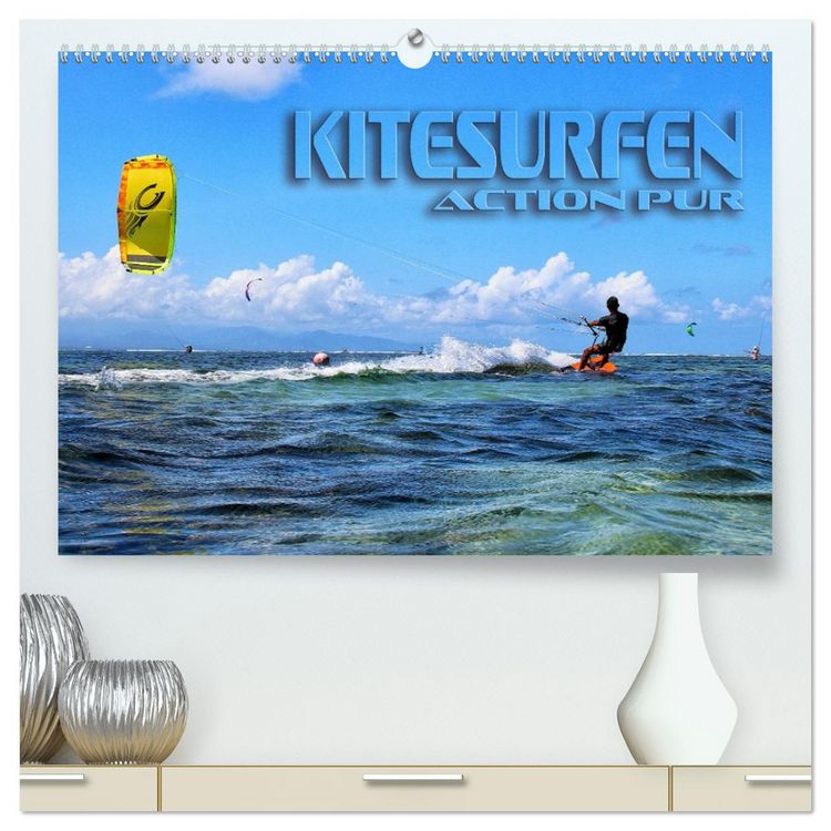 Produktbild: Kitesurfen - Action pur (hochwertiger Premium Wandkalender 2026 DIN A2 quer), Kunstdruck in Hochglanz