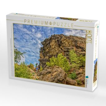 Produktbild: CALVENDO Puzzle Die Wanderung &uuml;ber und an der Teufelsmauer beginnt am Gro&szlig;vaterfelsen - gelegen nahe der Stadt Blankenburg | 1000 Teile Lege-Gr&ouml;&szlig;e 64x