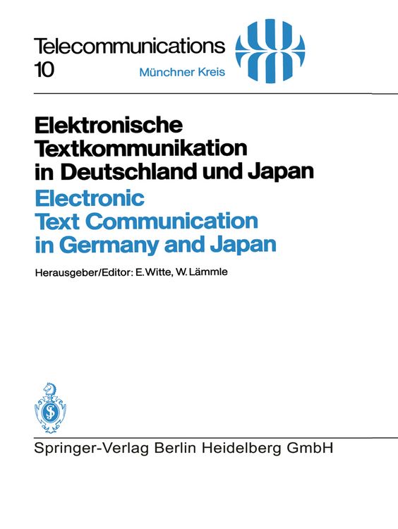 Produktbild: Elektronische Textkommunikation in Deutschland und Japan / Electronic Text Communication in Germany and Japan