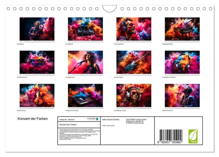 Produktbild: Konzert der Farben (Wandkalender 2026 DIN A4 quer), CALVENDO Monatskalender