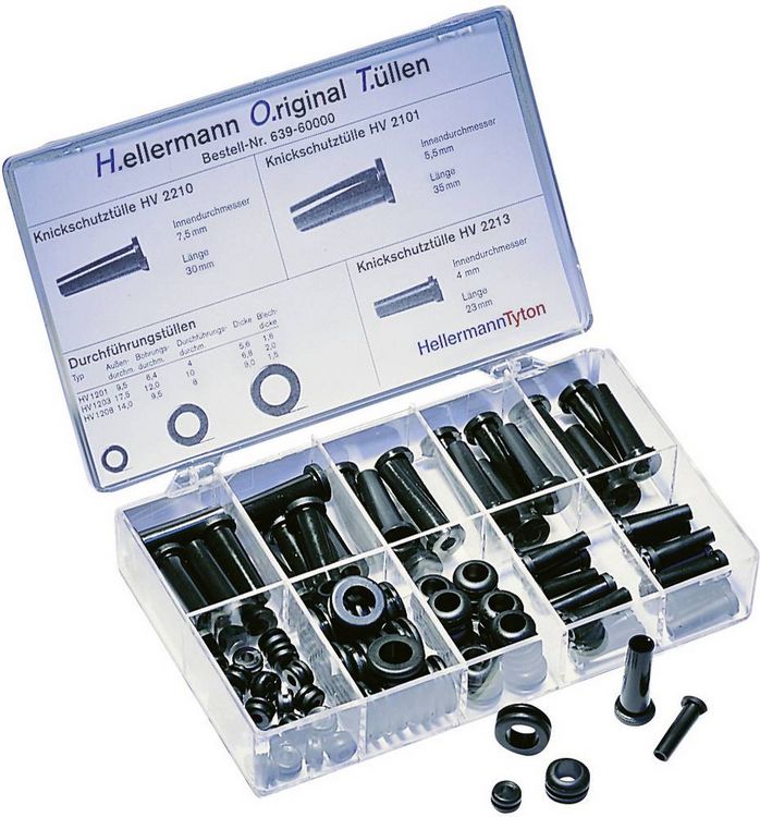 Produktbild: HellermannTyton HOTKIT Knickschutzt&uuml;llen-Set PVC 100 Teile