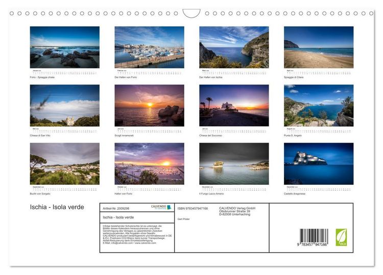 Produktbild: Ischia - Isola verde (Wandkalender 2026 DIN A3 quer), CALVENDO Monatskalender