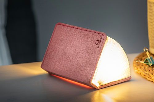 Produktbild: Mini Booklight warm light, pink, Leinenstoff