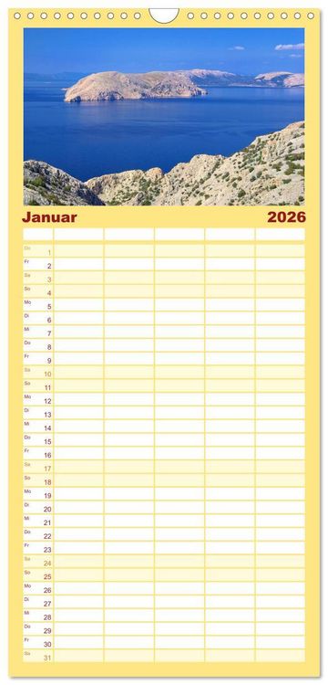Produktbild: Familienplaner 2026 - Kroatien mit 5 Spalten (Wandkalender, 21 x 45 cm) CALVENDO