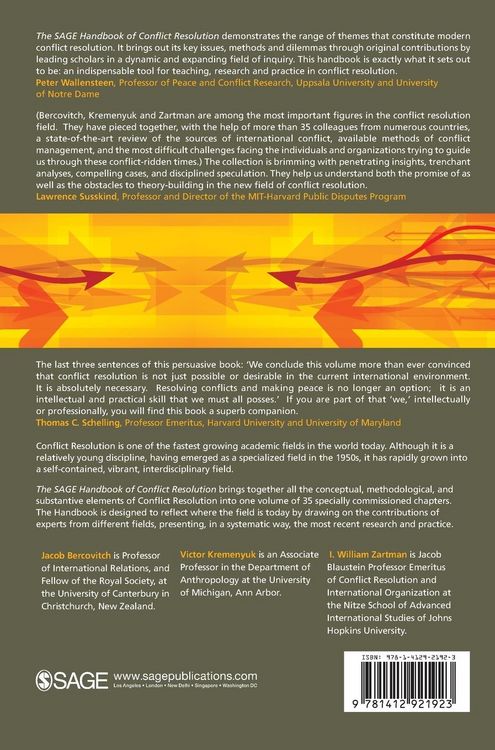 Produktbild: The SAGE Handbook of Conflict Resolution