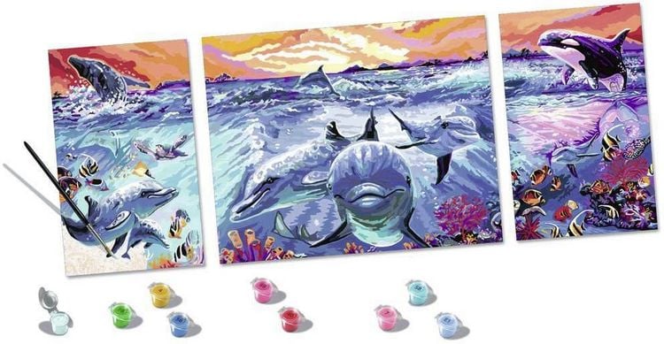 Produktbild: CreArt Premium Triptychon - Farbenfrohe Unterwasserwelt