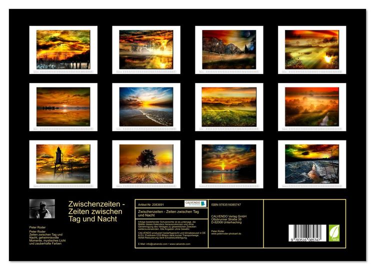 Produktbild: Zwischenzeiten - Zeiten zwischen Tag und Nacht (hochwertiger Premium Wandkalender 2026 DIN A2 quer), Kunstdruck in Hochglanz