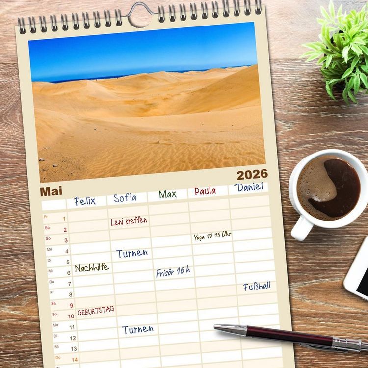 Produktbild: Familienplaner 2026 - Gran Canaria &ndash; Natur trifft Geschichte mit 5 Spalten (Wandkalender, 21 x 45 cm) CALVENDO