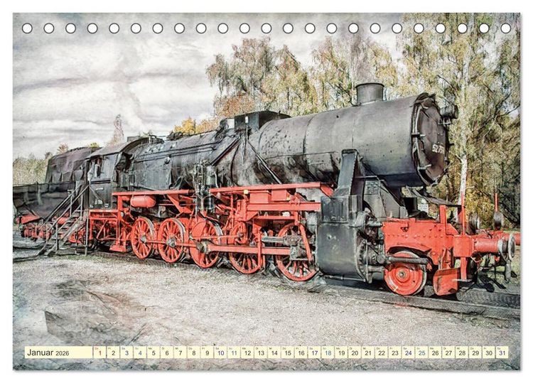 Produktbild: Dampfloks - eindrucksvolle Lokomotiven (Tischkalender 2026 DIN A5 quer), CALVENDO Monatskalender