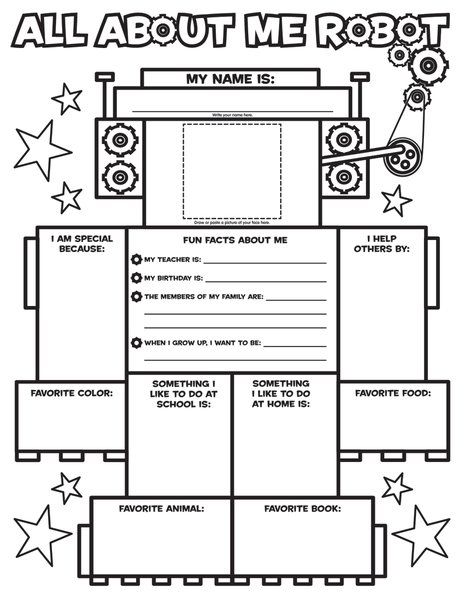Produktbild: Graphic Organizer Posters: All-About-Me Robot: 30 Fill-In Personal Posters for Kids to Display with Pride