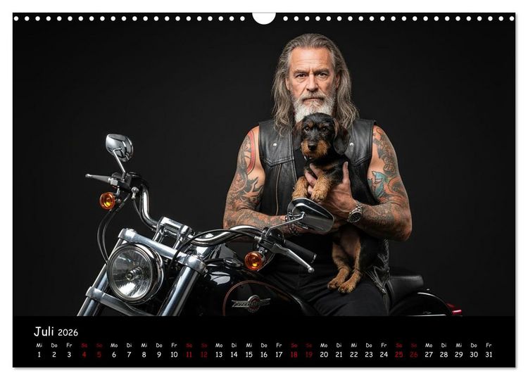 Produktbild: Coole Typen - Rauhaardackel (Wandkalender 2026 DIN A3 quer), CALVENDO Monatskalender