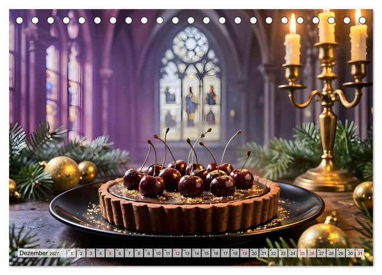 Produktbild: Schattenbankett - Gothic Fine Dining &ndash; 12 Men&uuml;s in dunkler Eleganz (Tischkalender 2027 DIN A5 quer), CALVENDO Monatskalender