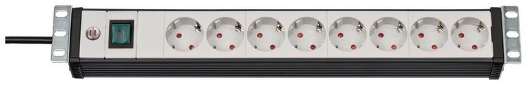 Produktbild: Brennenstuhl 1156057018 Steckdosenleiste 19 Zoll 8fach Schwarz, Lichtgrau Schutzkontakt 1St.