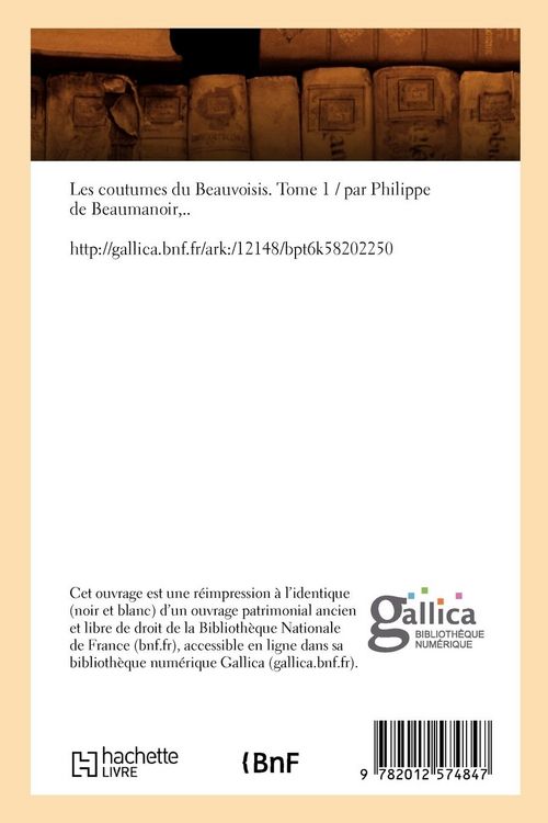 Produktbild: Les coutumes du Beauvoisis. Tome 1 (&Eacute;d.1842)