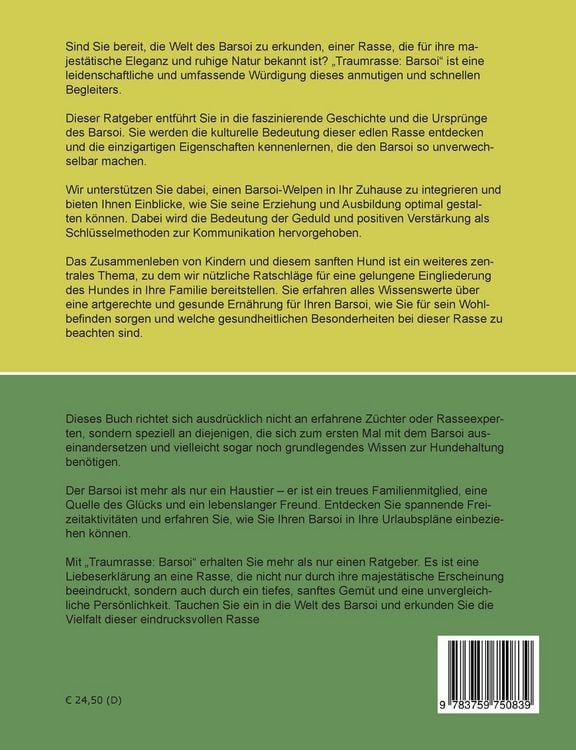 Produktbild: Traumrasse Barsoi / Borzoi